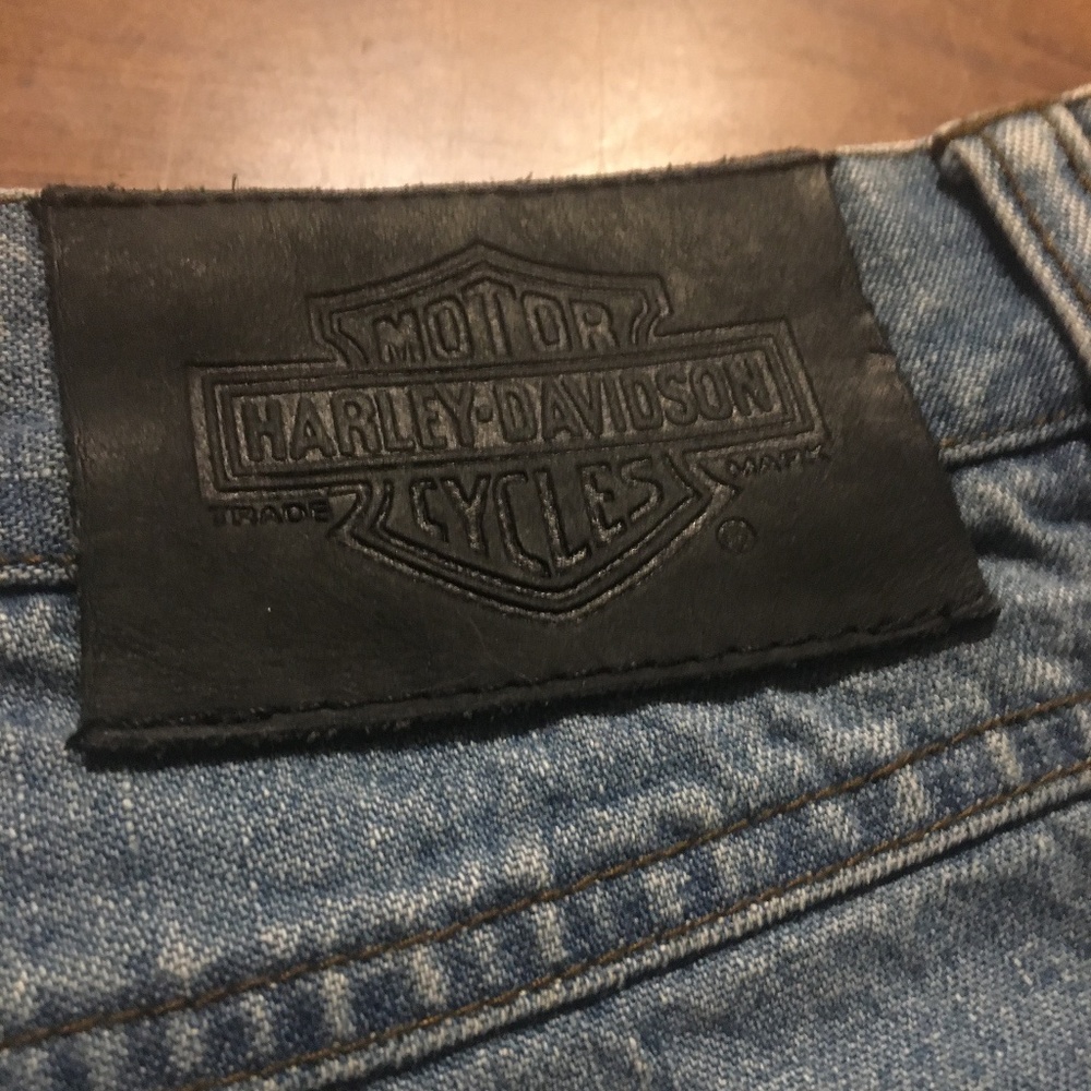 Vintage Harley Davidson blue jeans
